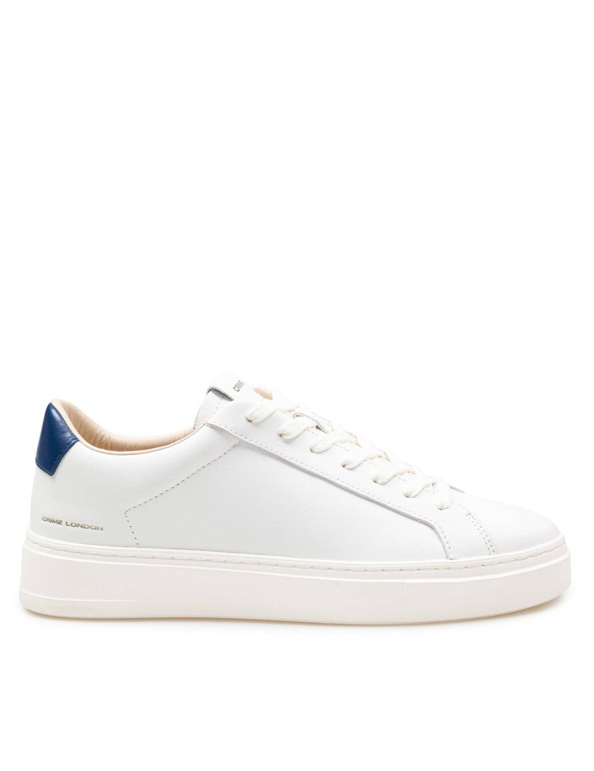 Crime London White/Blue Crime Leather Sneakers