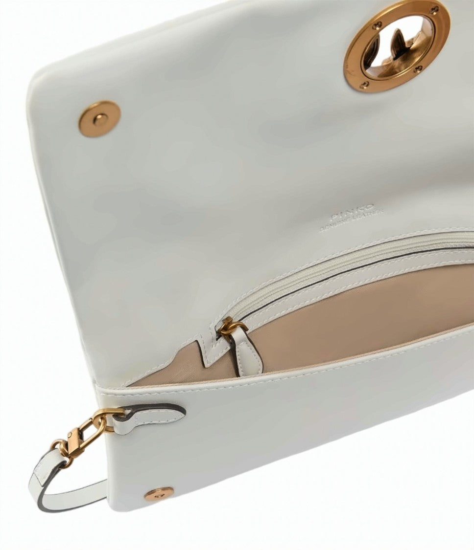 Pinko Love Bag Click Soft Leather Clutch