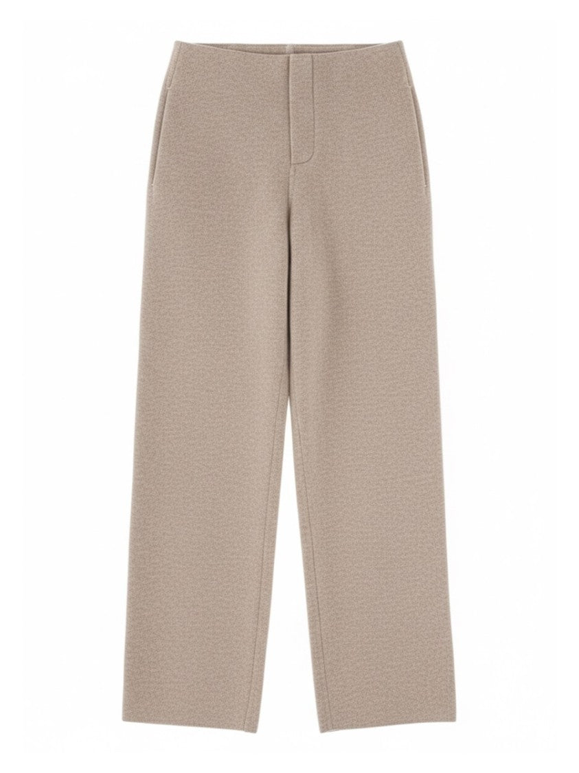 Max Mara Wide-Leg Fleece Pants With High Waist And Clean Front Closure