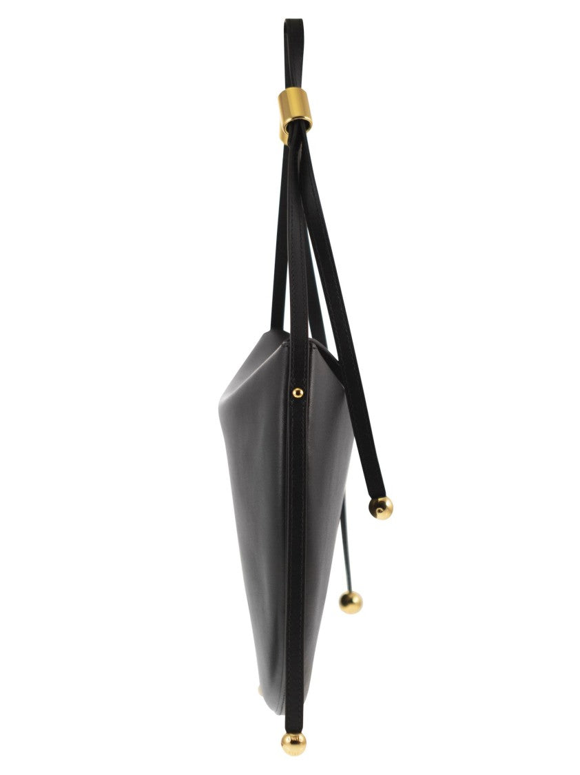Furla Saddle-Shape Calfskin Moonstone Shoulder Bag