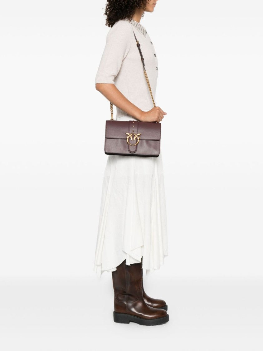 Pinko Structured Calfskin Shoulder Bag