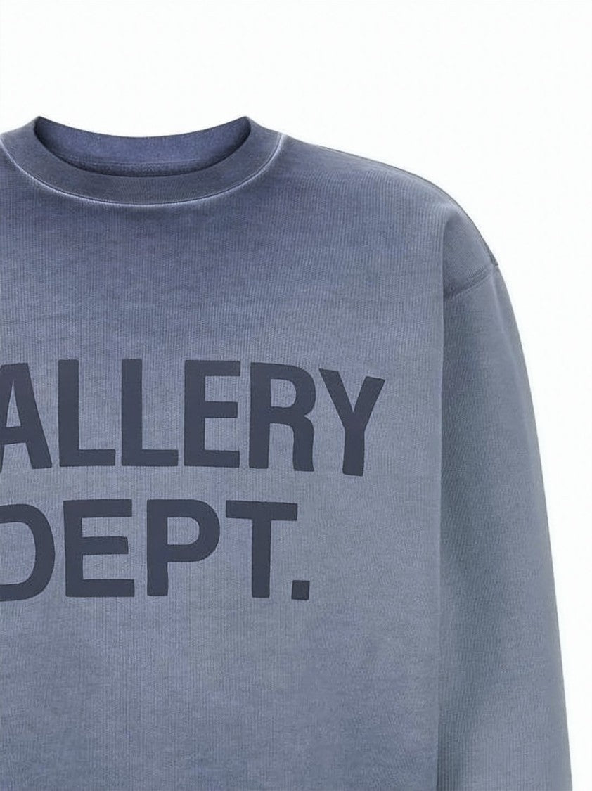Gallery Dept. Faded Blue Gradient Long Sleeve Sweatshirt With Bold Print