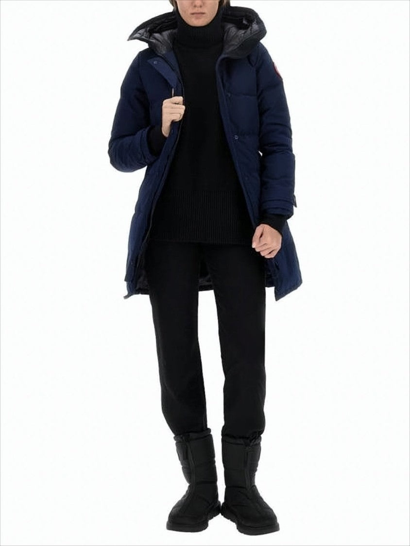 Canada Goose Long Silhouette Padded Coat With High Collar And Hood