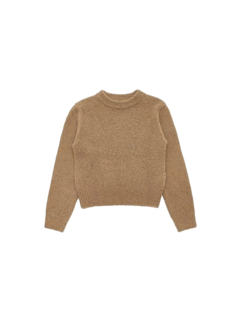 Amomento Cropped Sweater With Fuzzy Texture