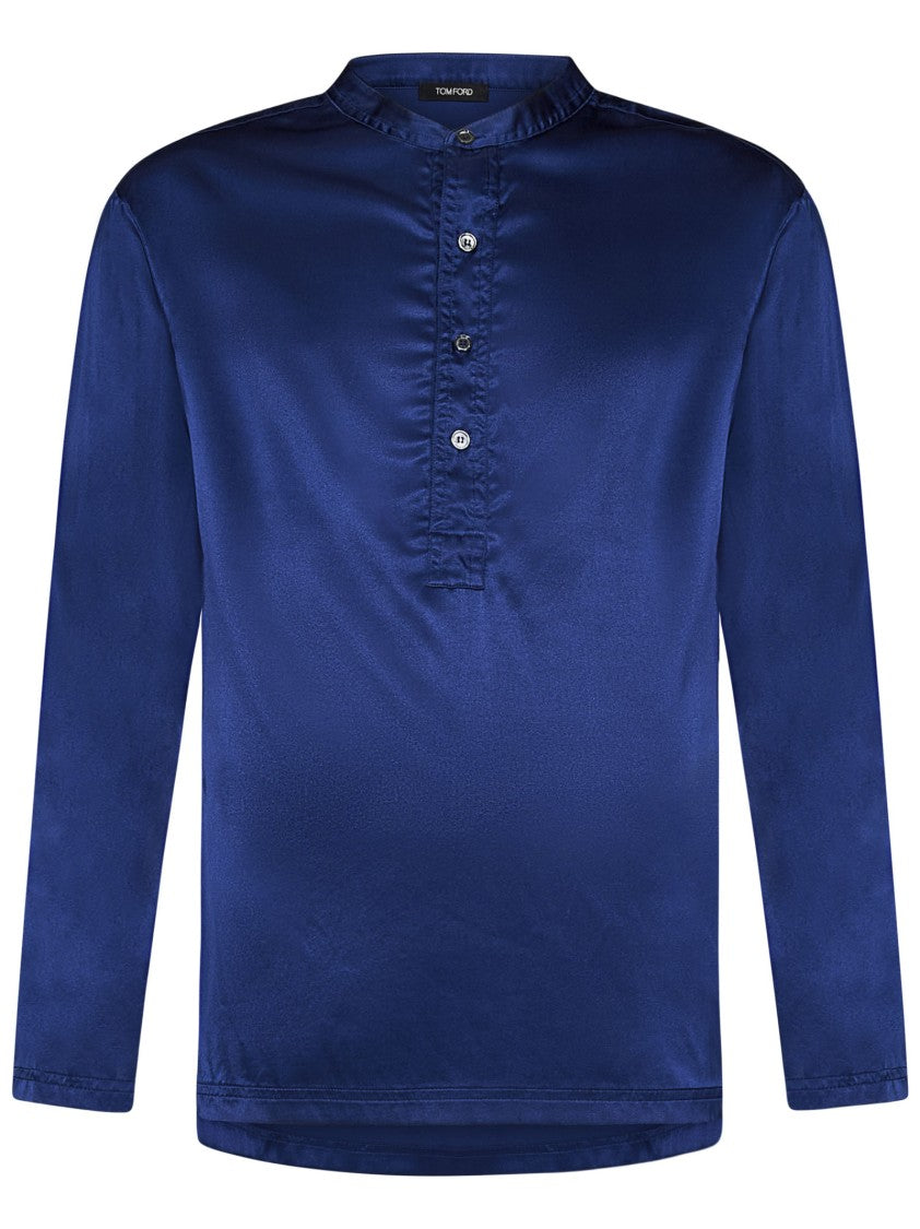 Tom Ford Blue Henley Shirt