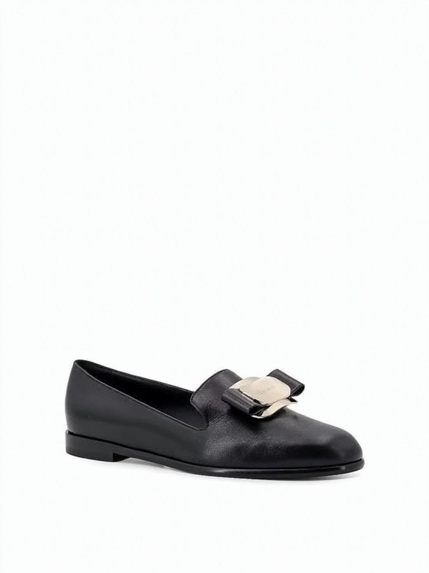 Salvatore Ferragamo Black Calf Leather Loafers