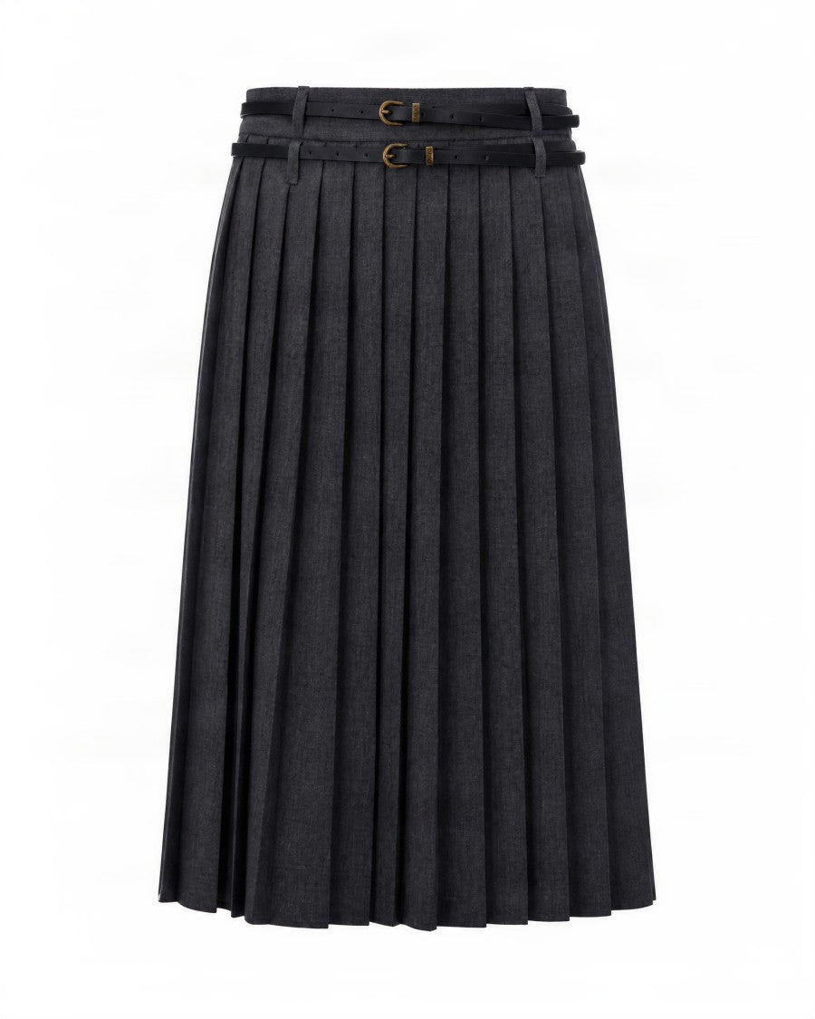 Liu Jo Pleated Belted Midi Skirt