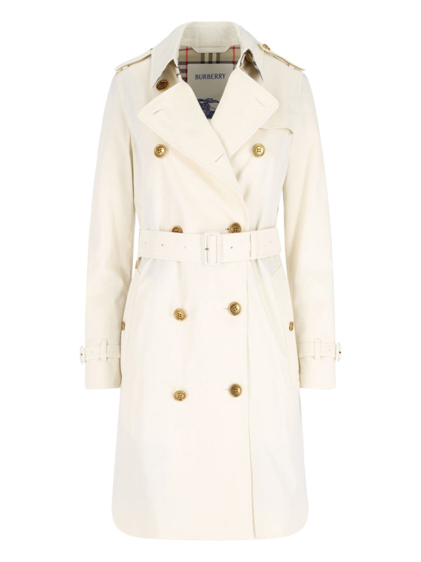 Burberry Double-Breasted Trench Coat – White