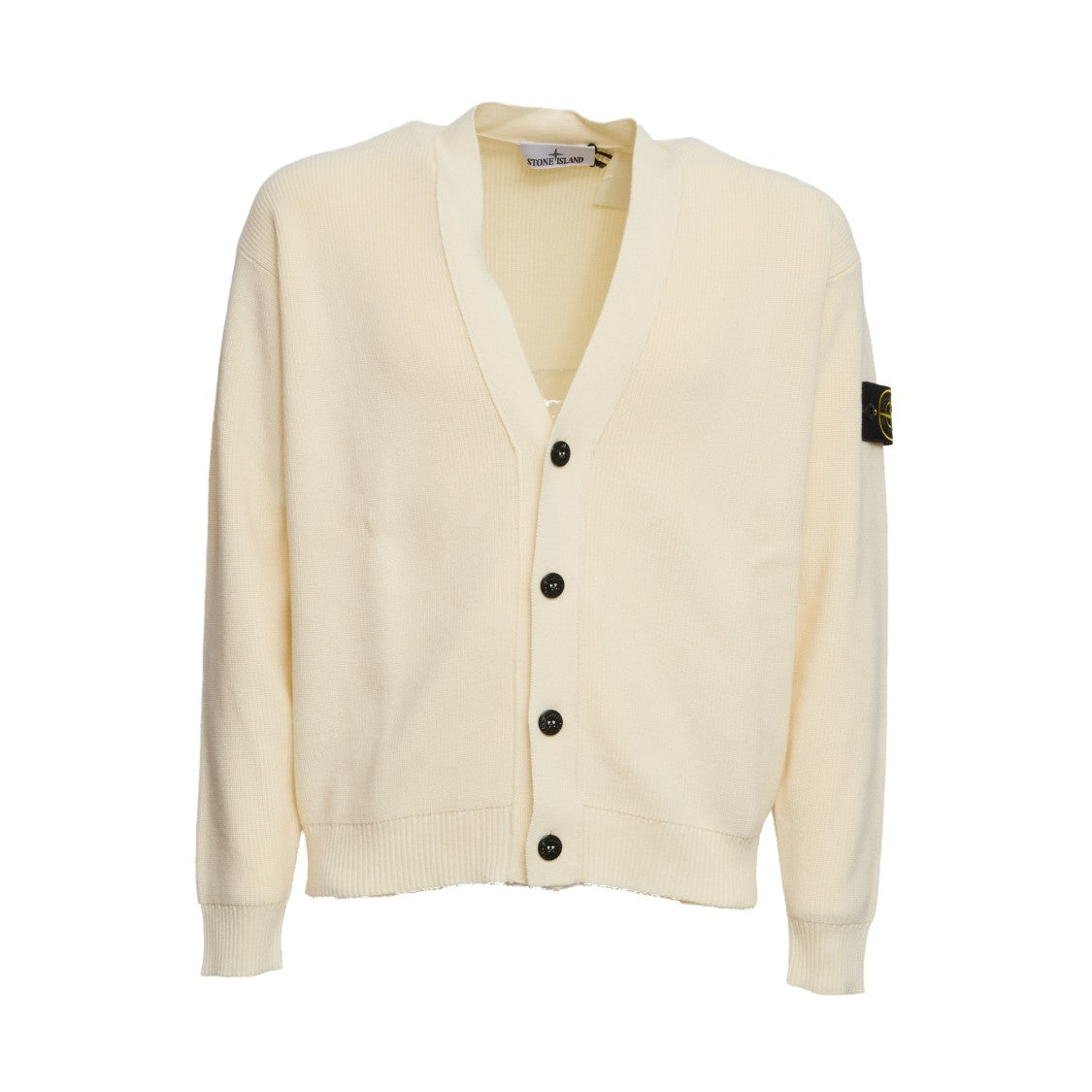 Stone Island Ribbed Cotton Cardigan Button Closure