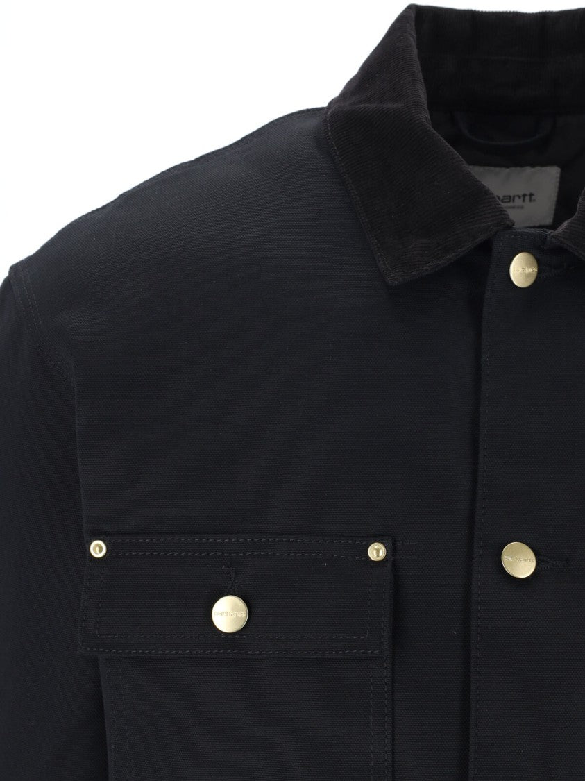 Carhartt Wip Black Og Chore Velvet-Collar Cotton Denim Jacket