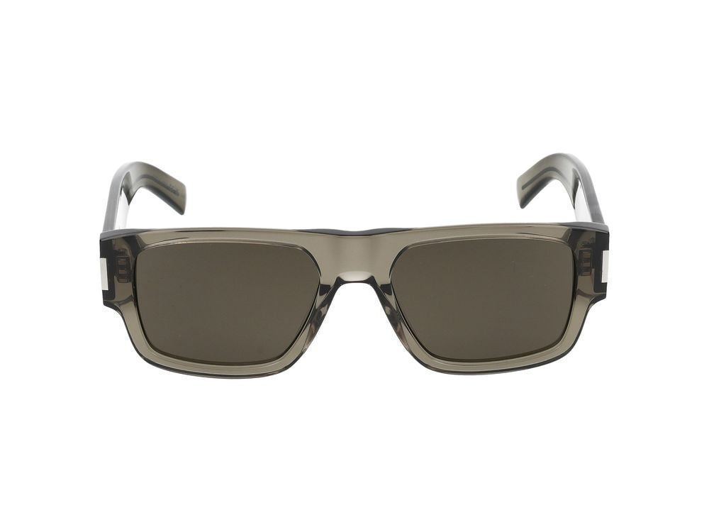Saint Laurent Brown Translucent Oversized Square Sunglasses