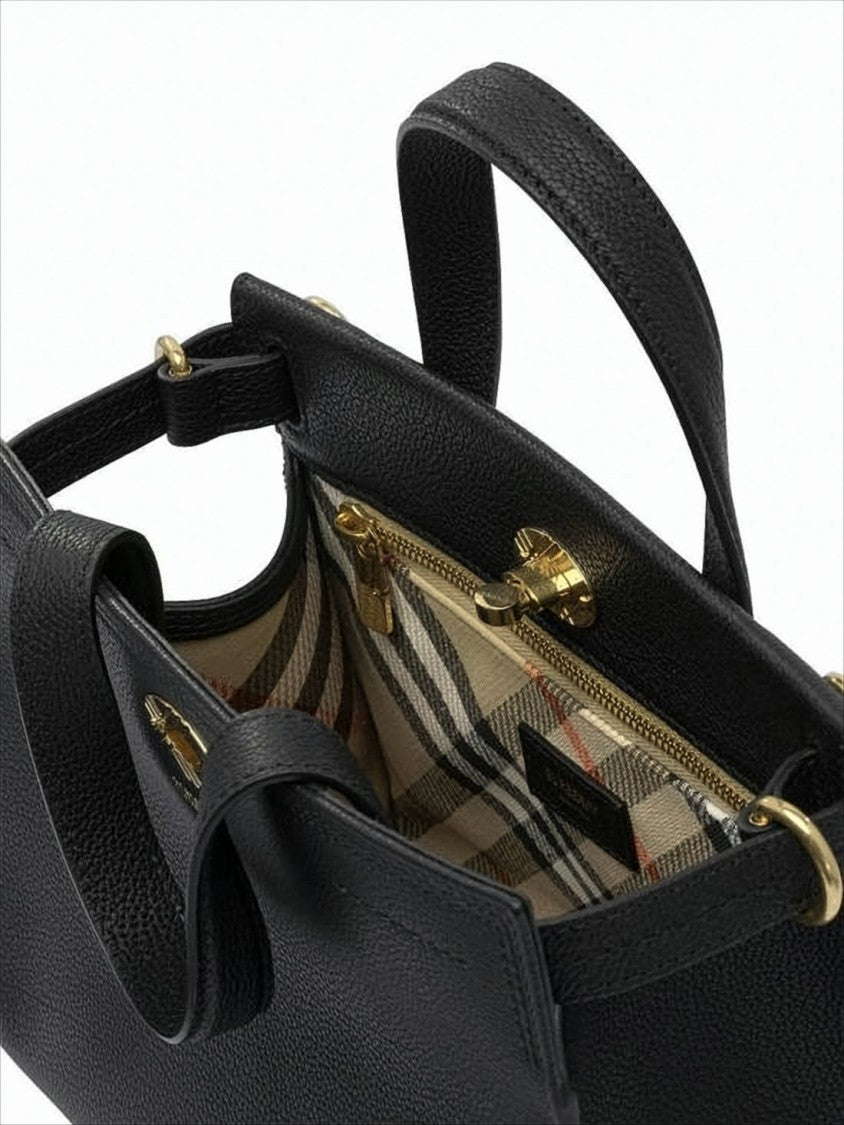 Burberry Textured Calf Leather Tote Bag