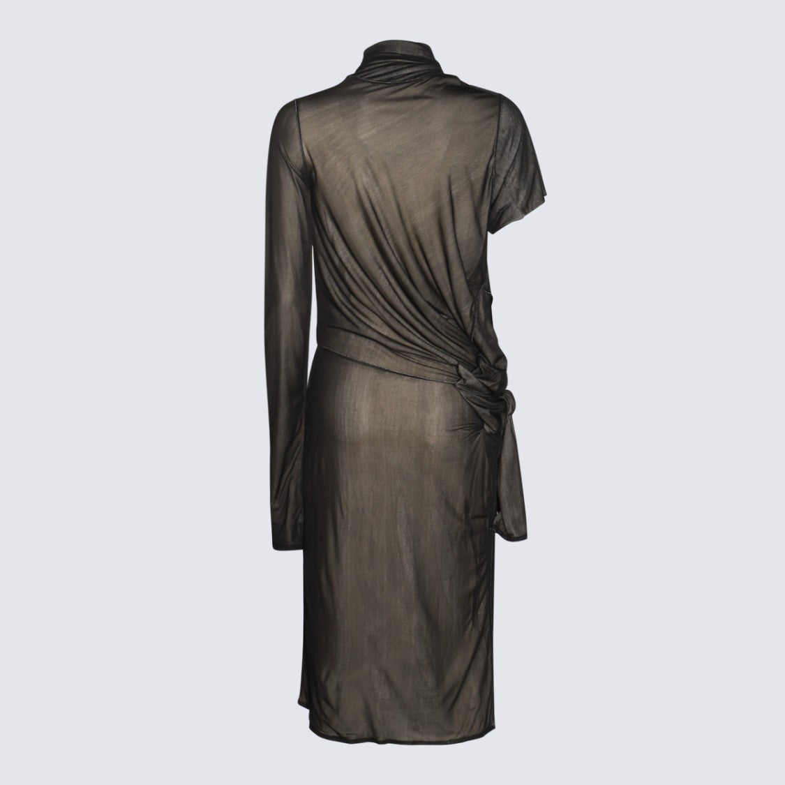 Maison Margiela Asymmetrical Dress With Unique Silhouette And Tied Waist Detail