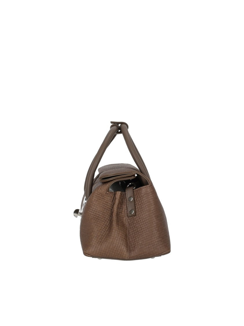 Zanellato Srl Structured Textured Leather Shoulder Bag