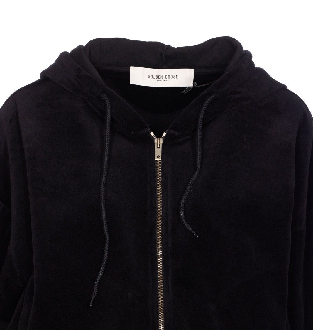 Golden Goose Cropped Bomber Hoodie In Double Chenille Jersey