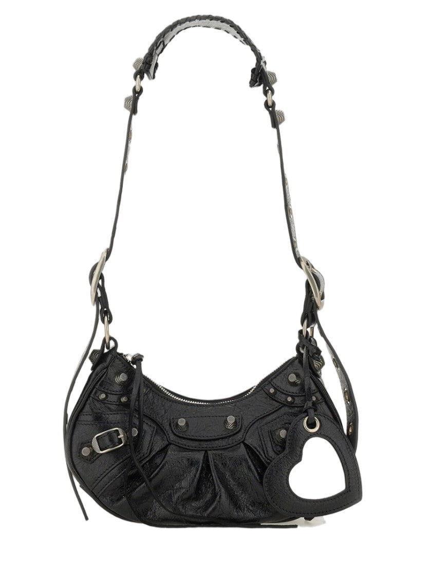 Balenciaga Textured Leather Crescendo Shoulder Bag With Structured Silhouette