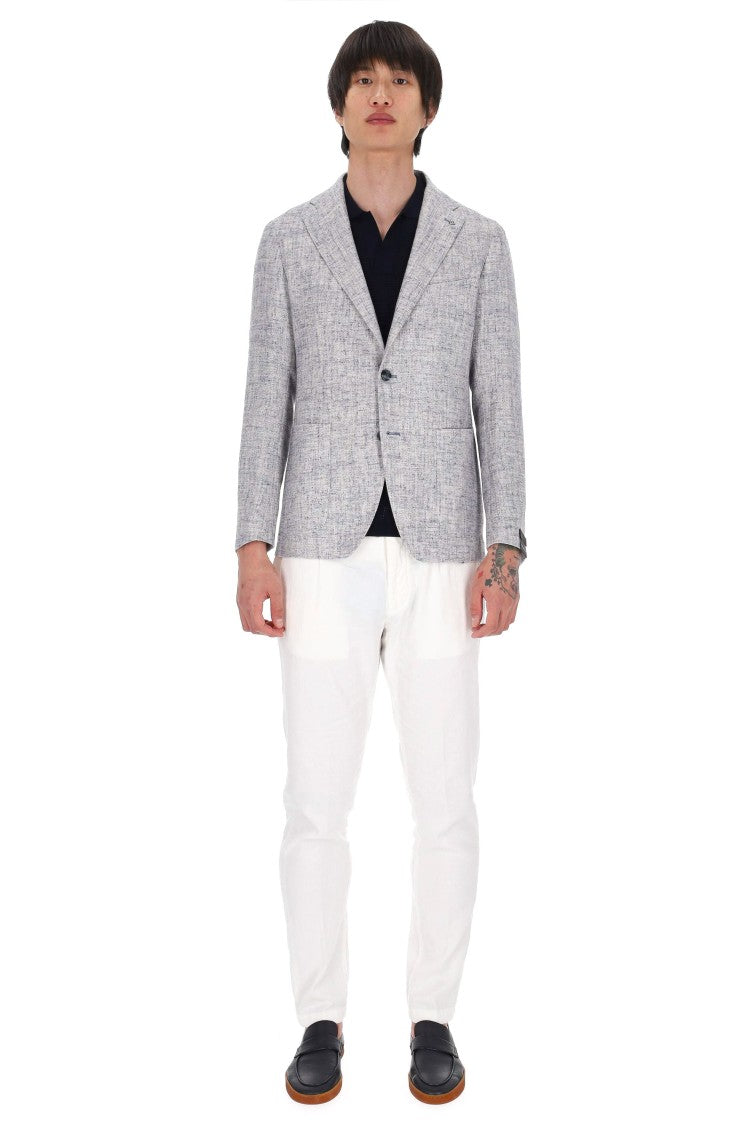 Tagliatore Montecarlo Textured Viscose-Cotton Blazer