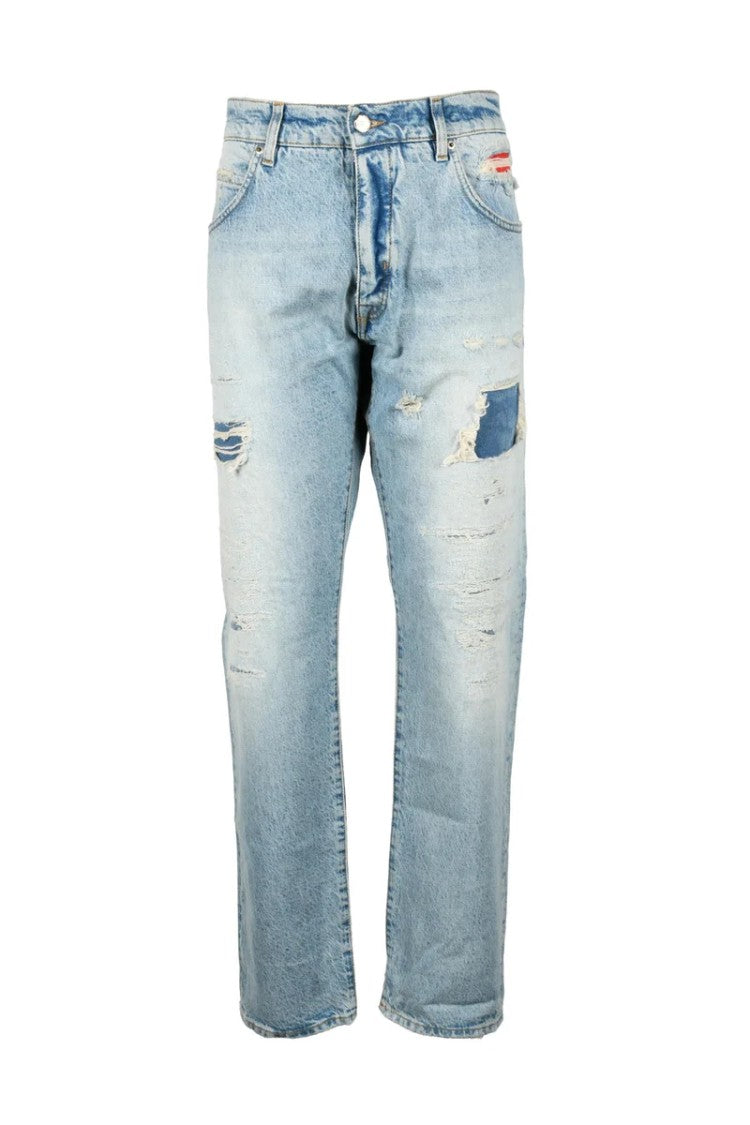 Two Men Jeans In Cotton And Hemp - Light Blue
