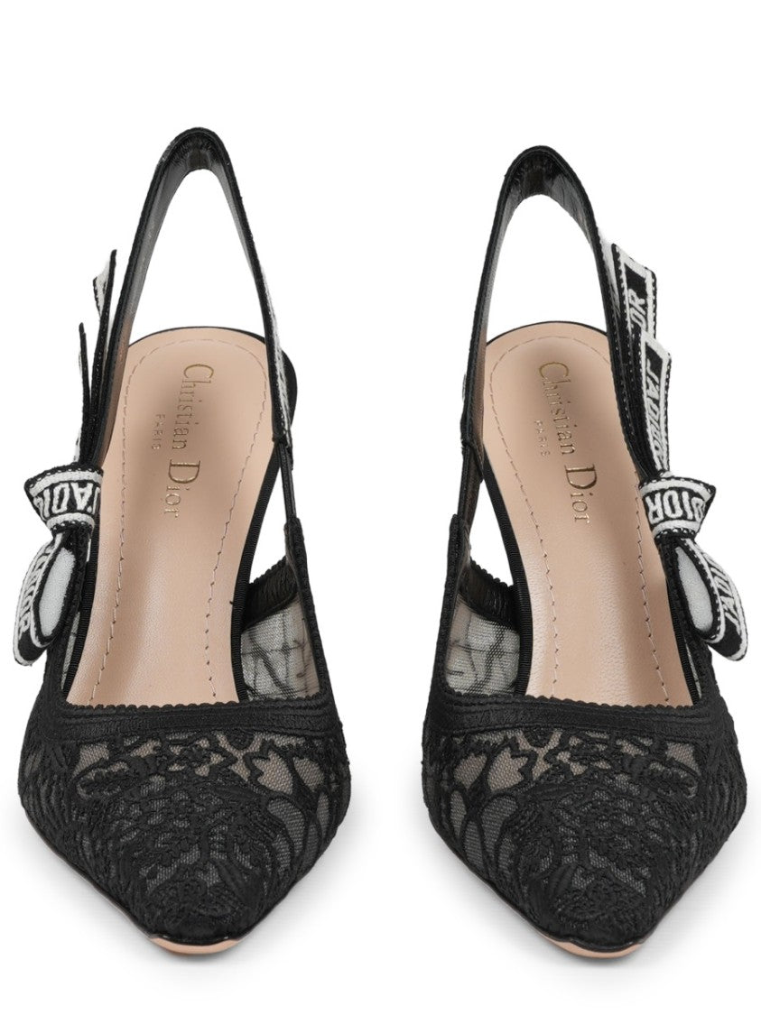Dior J'adior Lace Overlay Slingback Pumps