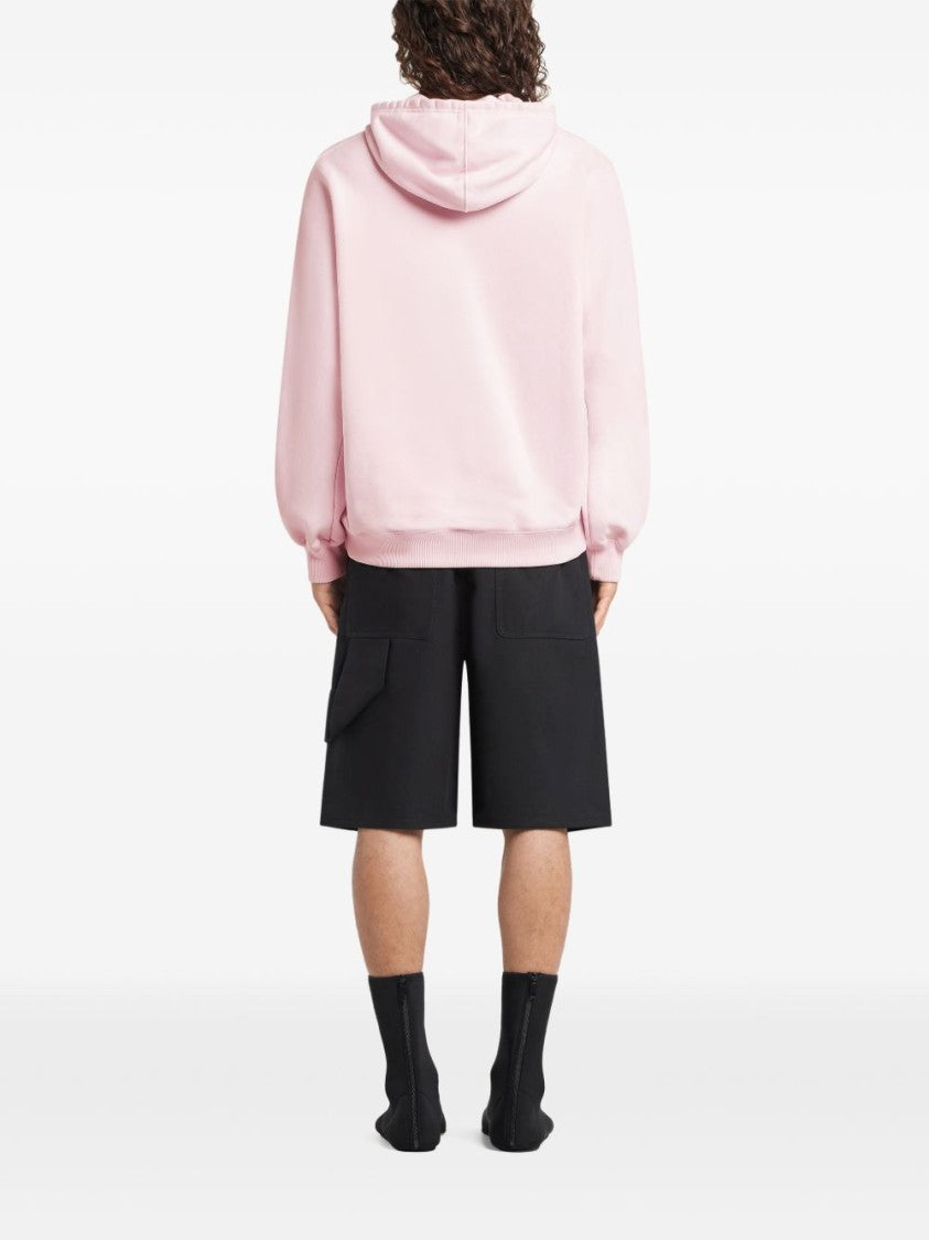 Courrèges Pink Silk And Nylon Knit Hoodies