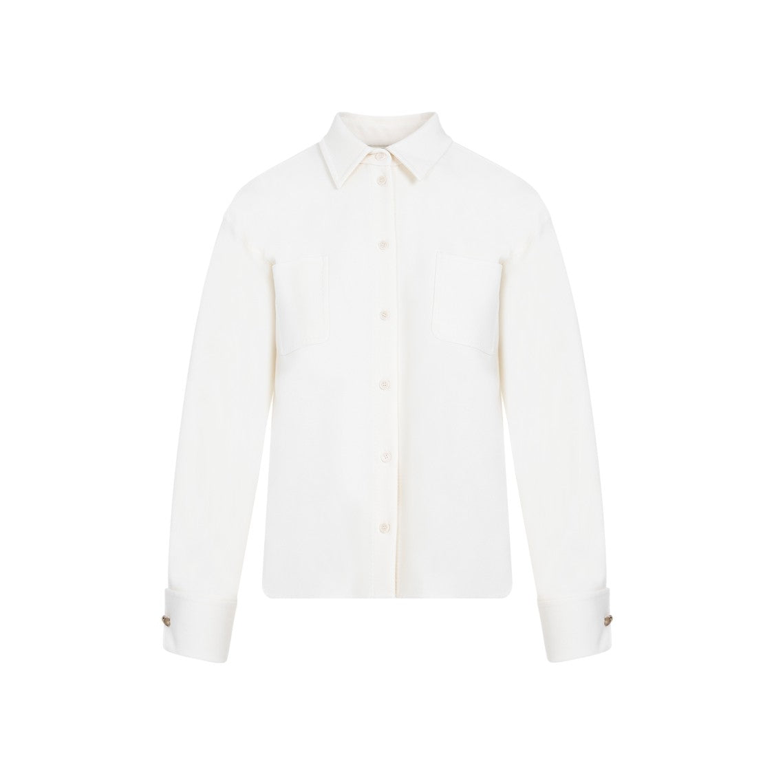 Max Mara Tirolo White Virgin Wool Shirt Jacket
