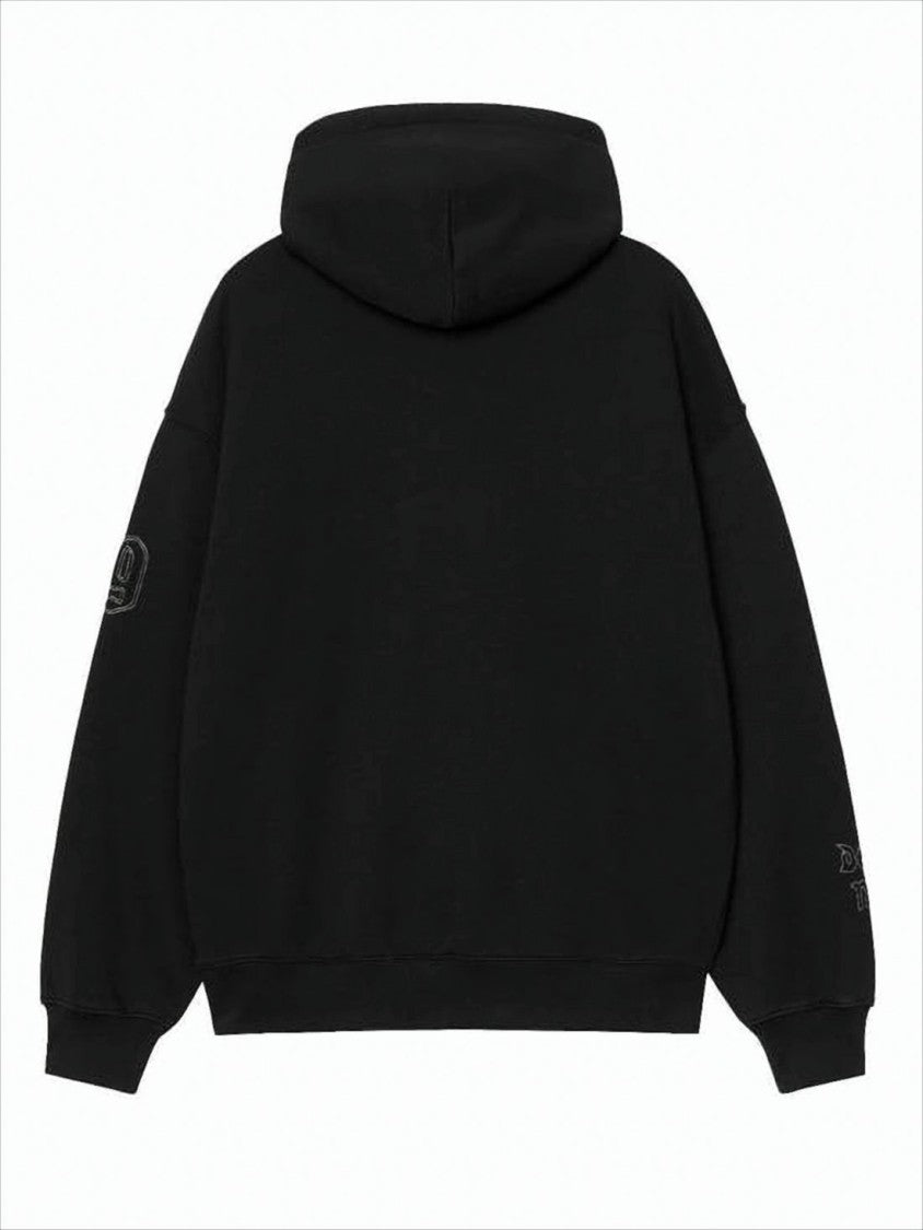 Carhartt Wip Embroidered Black Hoodie With Graphic Front