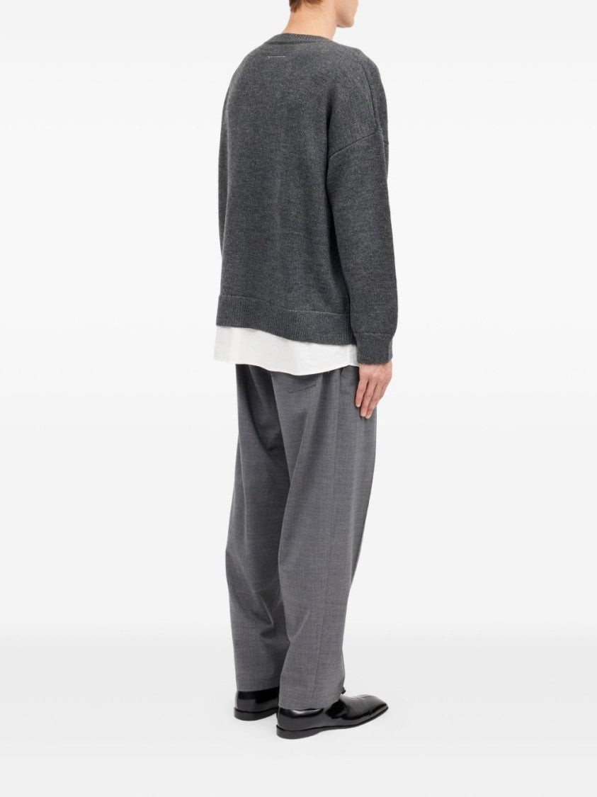 Mm6 By Maison Margiela Grey Crewneck Initial Sweater