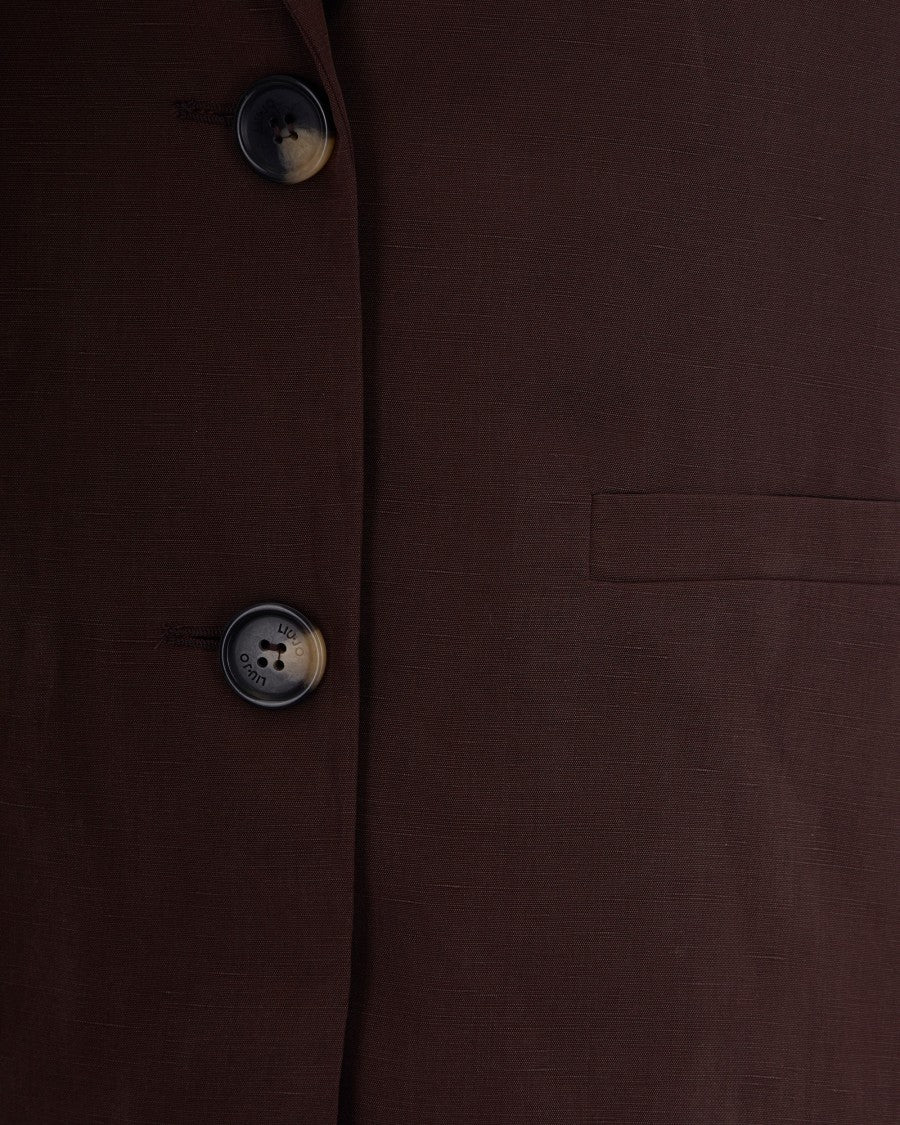 Liu Jo Pinstripe Linen-Blend Gilet With Classic Notch Lapel