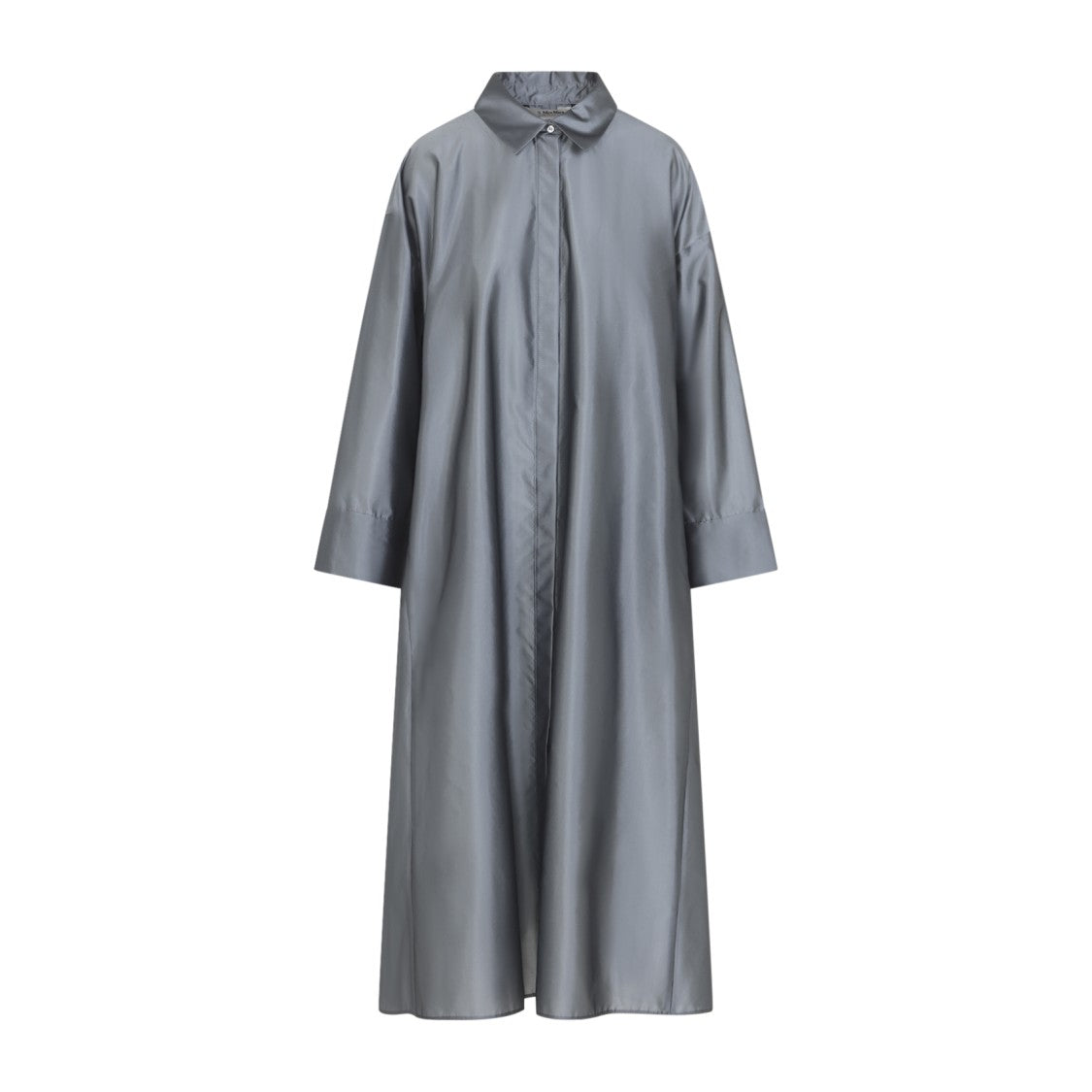 Max Mara Long Blue Dress With Classic Collar