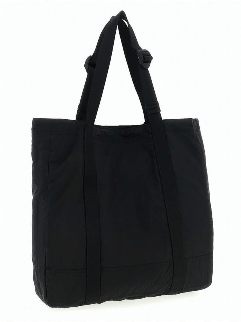 Stone Island Rectangular Black Shoulder Bag With Dual Wide Straps