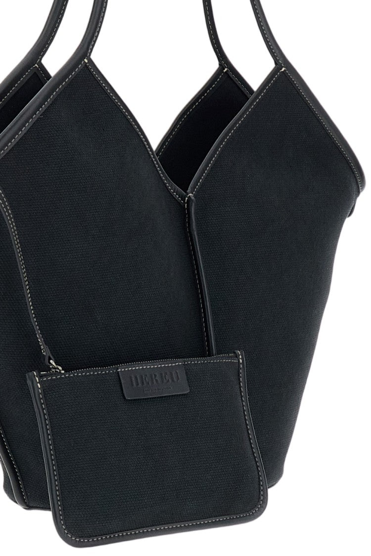 Hereu Black Cotton Tote Bag