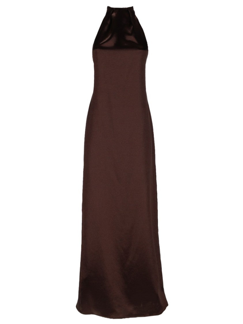 Alysi Neutrals Halter Floor Length Dress