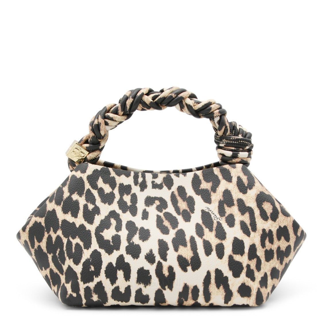 Ganni Leopard Top Handle Bag