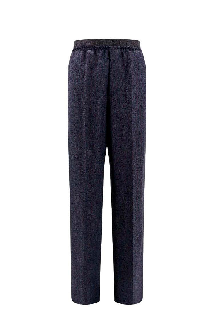 Bottega Veneta Navy Straight-Leg Wool Pants