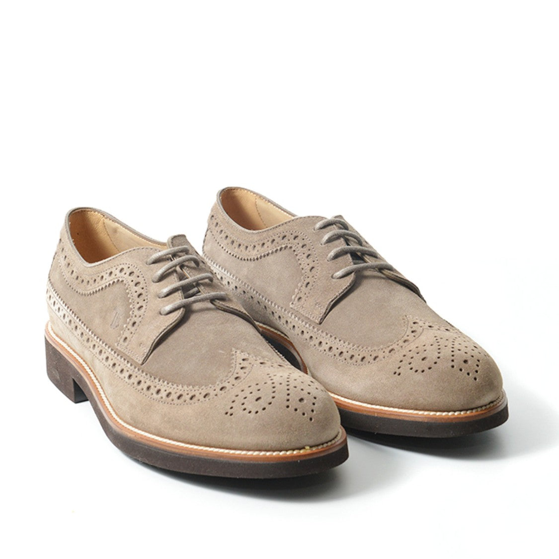 Tod's Derby Legato In Suede Taupe