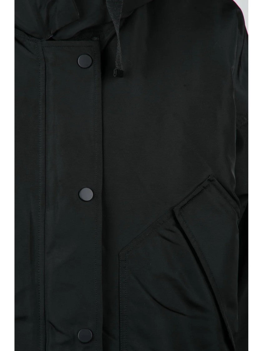 Bomboogie Iconic Black Bomber Coat With Removable Fur Trim