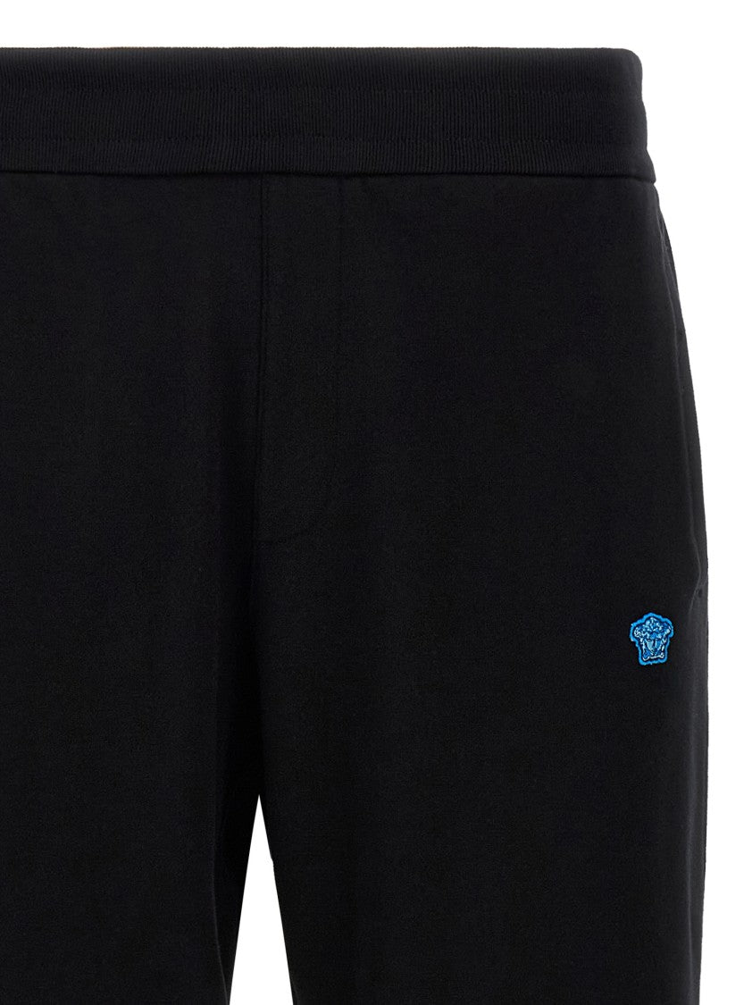 Versace Cotton Sweatshirt Joggers With Front Logo Patch