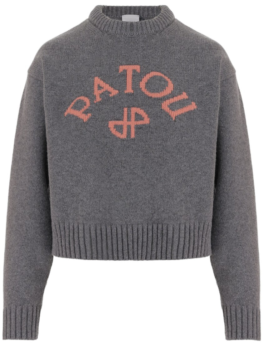 Patou Wool And Cashmere Blend Sweater With Embroidered Logo