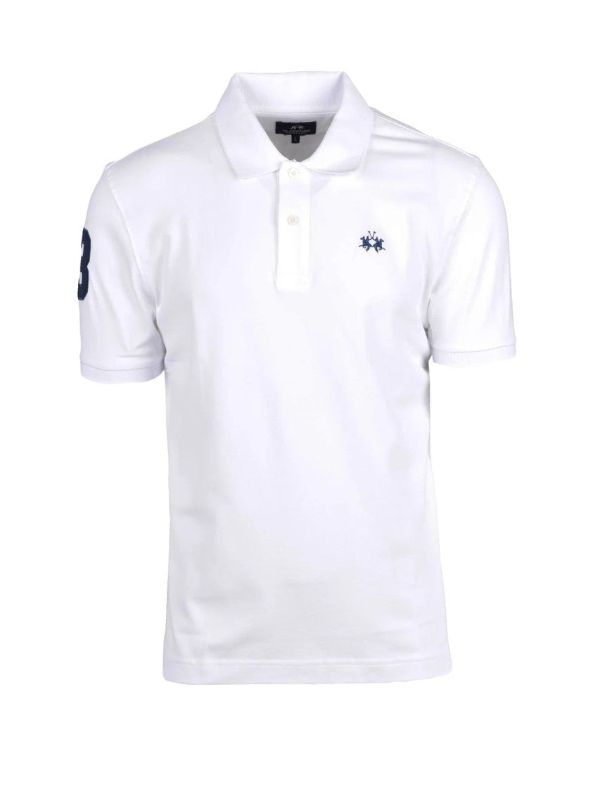 La Martina White Tailored Cotton Polo Shirt