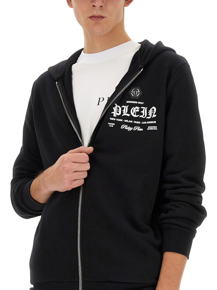 Philipp Plein Zip-Up Black Hoodie