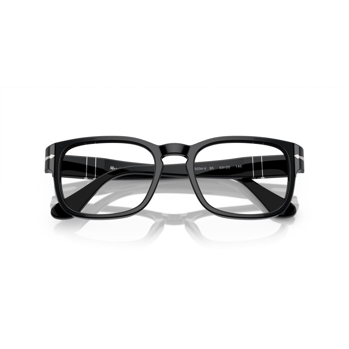 Persol 0Po3334v Rectangular Black Acetate Sunglasses With Silver Arrow Detail
