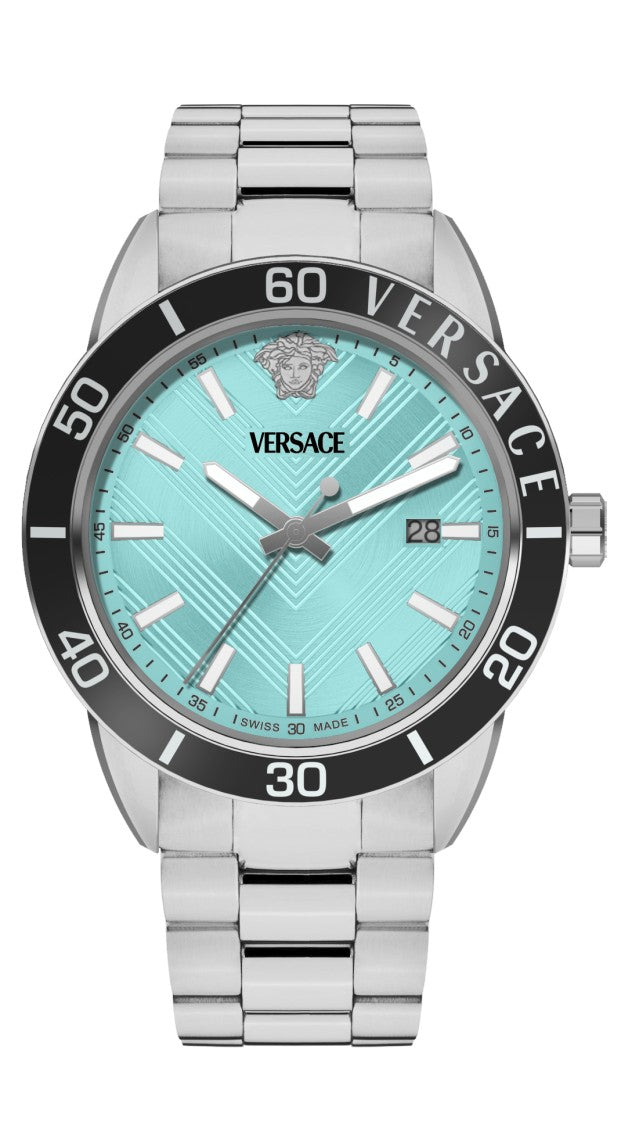 Versace Versace Greca Urban Quartz Watch With Turquoise Dial And Sapphire Crystal