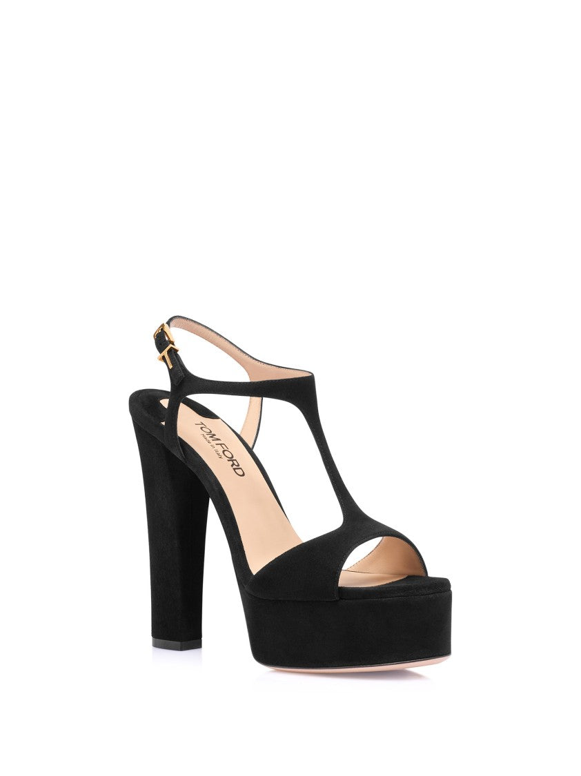 Tom Ford T-Strap Black Sandals
