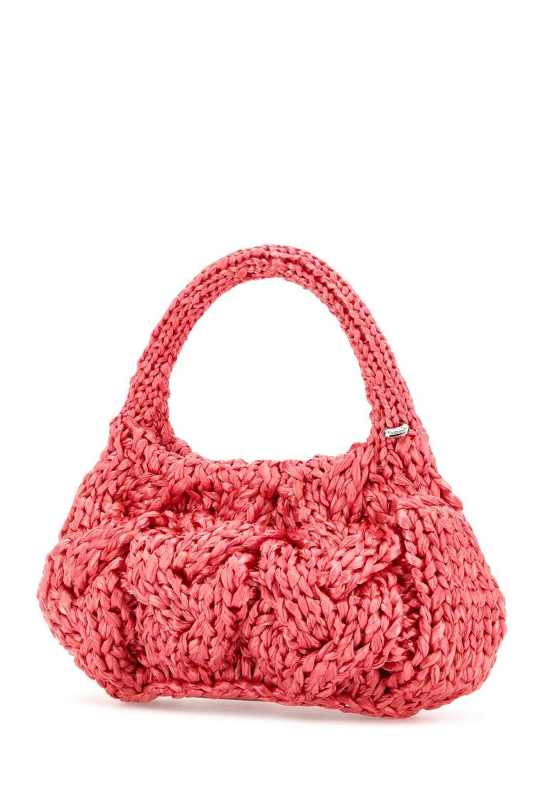 J. W. Anderson Fuchsia Raffia Small Cable Handbag