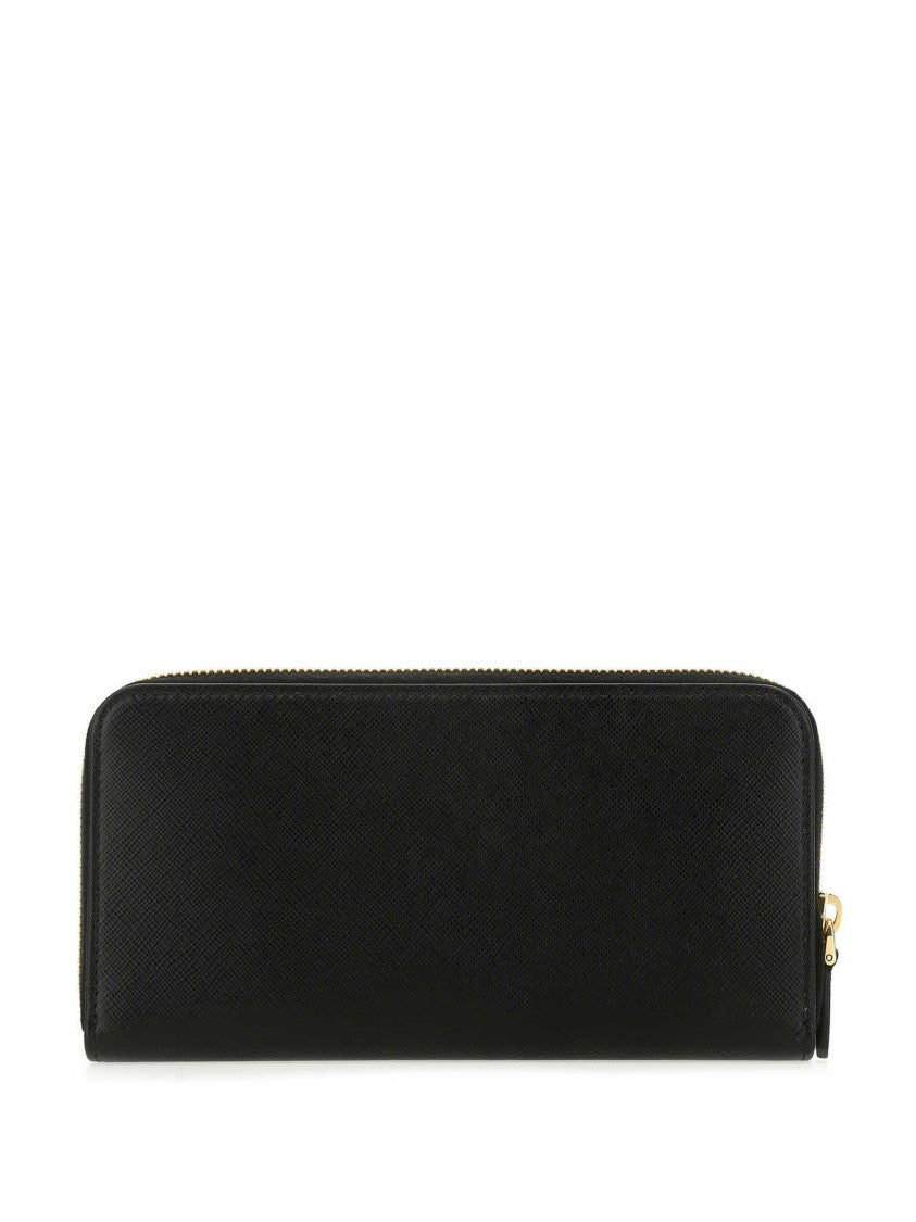 Prada Prada Saffiano Leather Zipper Wallet With Triangle Logo