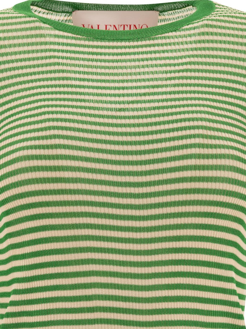 Valentino Long-Sleeved Fitted Silk T-Shirt