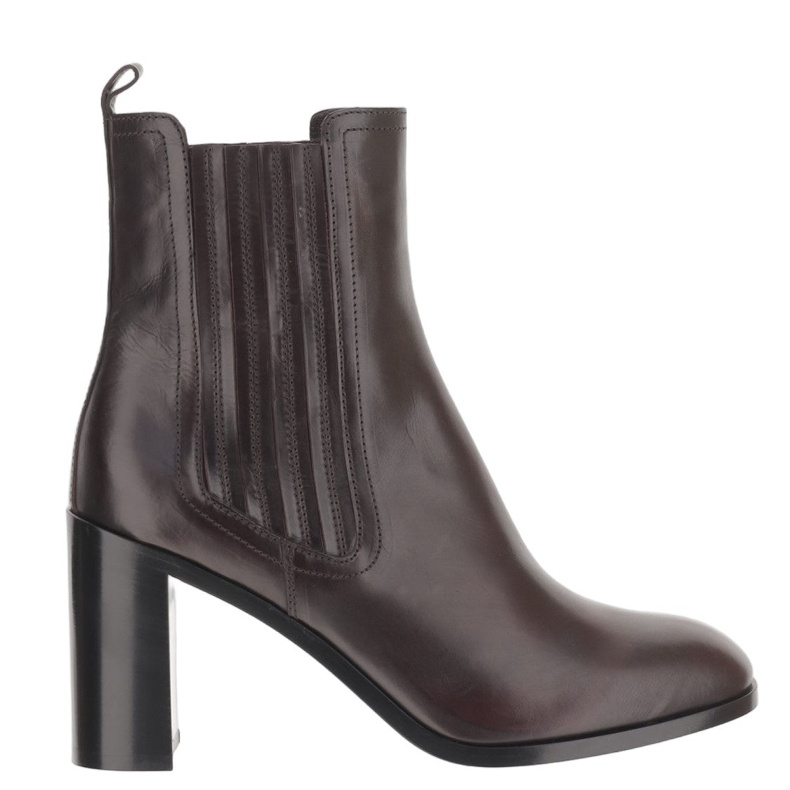 Sartore Pointed Toe Leather Ankle Boots With Back Strap And Elastic Panels