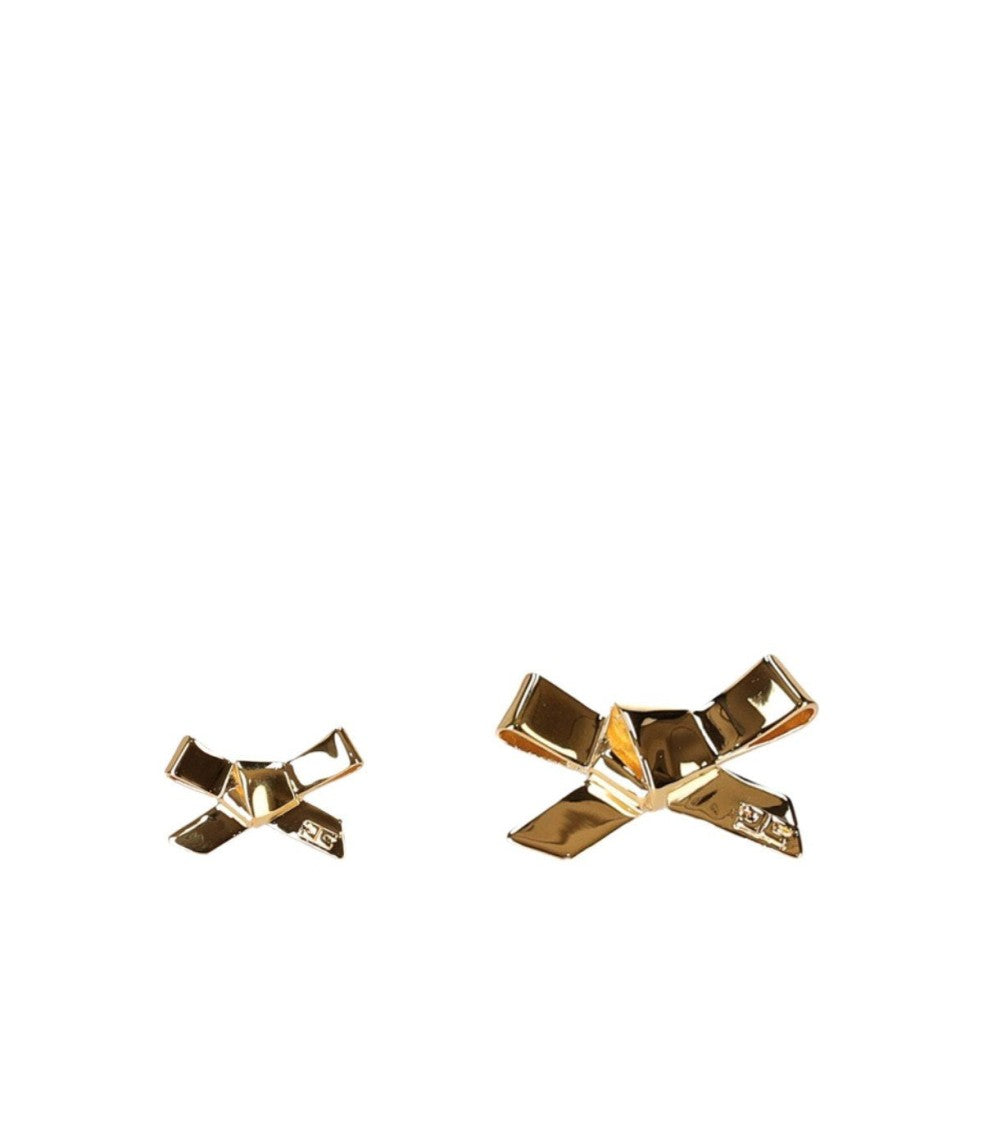 Elisabetta Franchi Gold Earrings With Bow