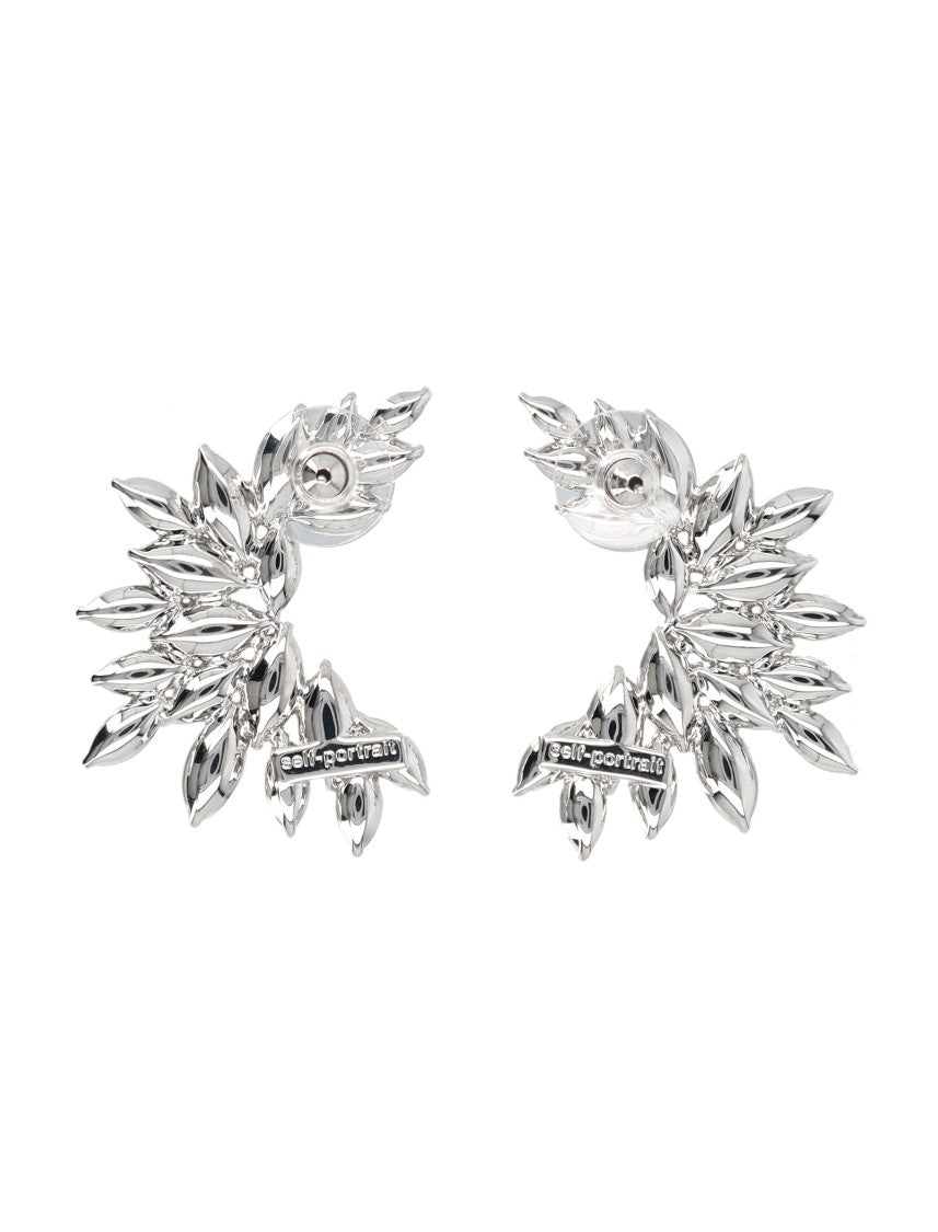 Self-Portrait Crystal Cuff Silver Plated Earring Cuffs