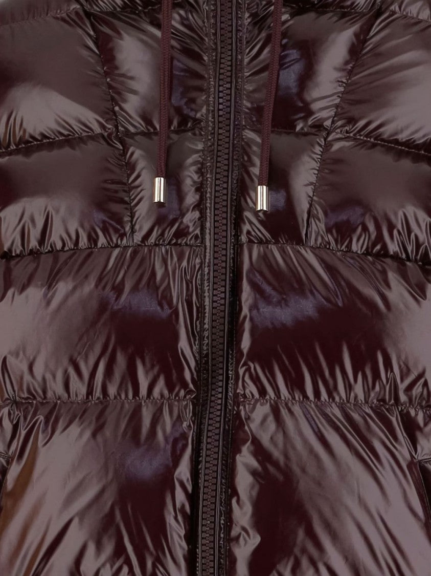 Pinko Oversized Quilted Down Coat With Glossy Finish And Hood